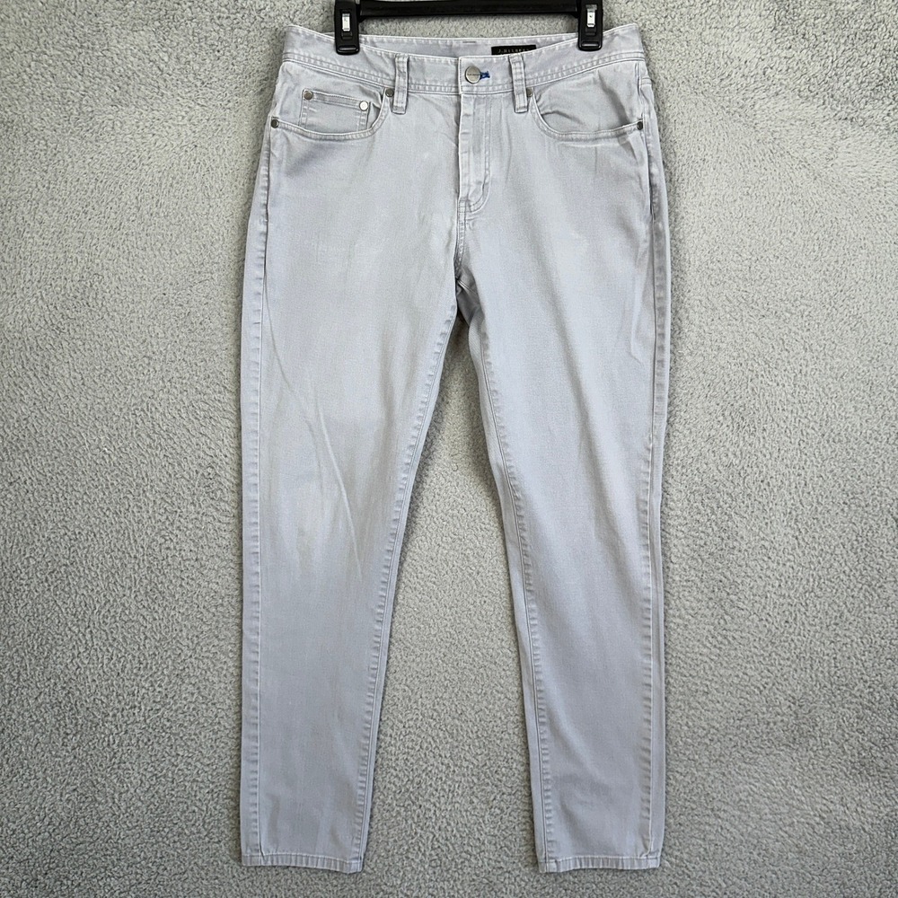 J. Hilburn Jeans Mens 32X30 Light Gray Slim Straight Stretch 5 Pocket Denim EUC